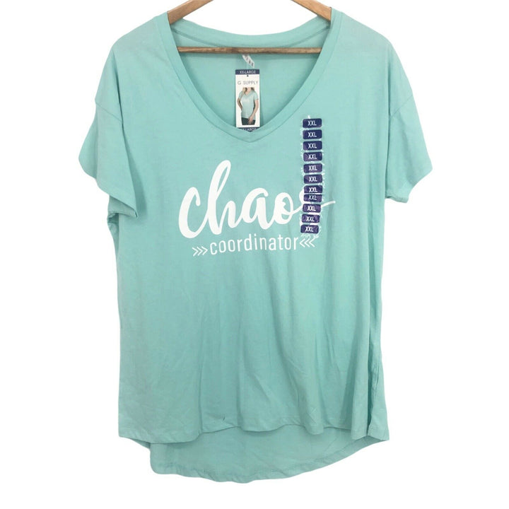Women's Graphic T-Shirt Mint Green Short Sleeve Chaos Coordinator