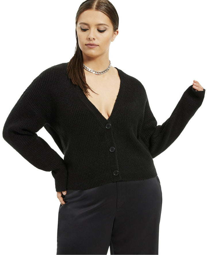 Women's Plus Size Button-Front Cardigan