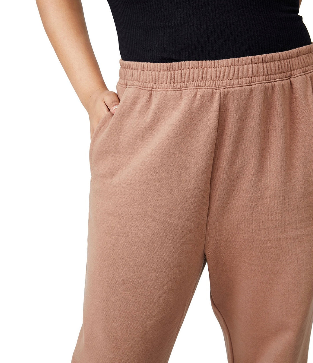 Cotton On Women's Trendy Plus High Rise Sweatpants Cocoa Bean Size 14
