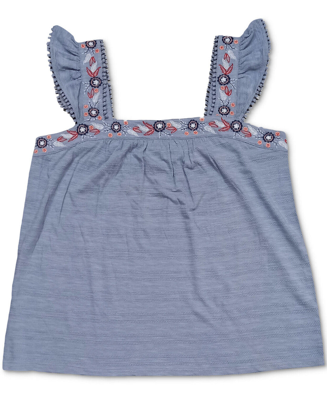 Women's Plus Size Pointelle Linear Jacquard Embroidered Strap Top