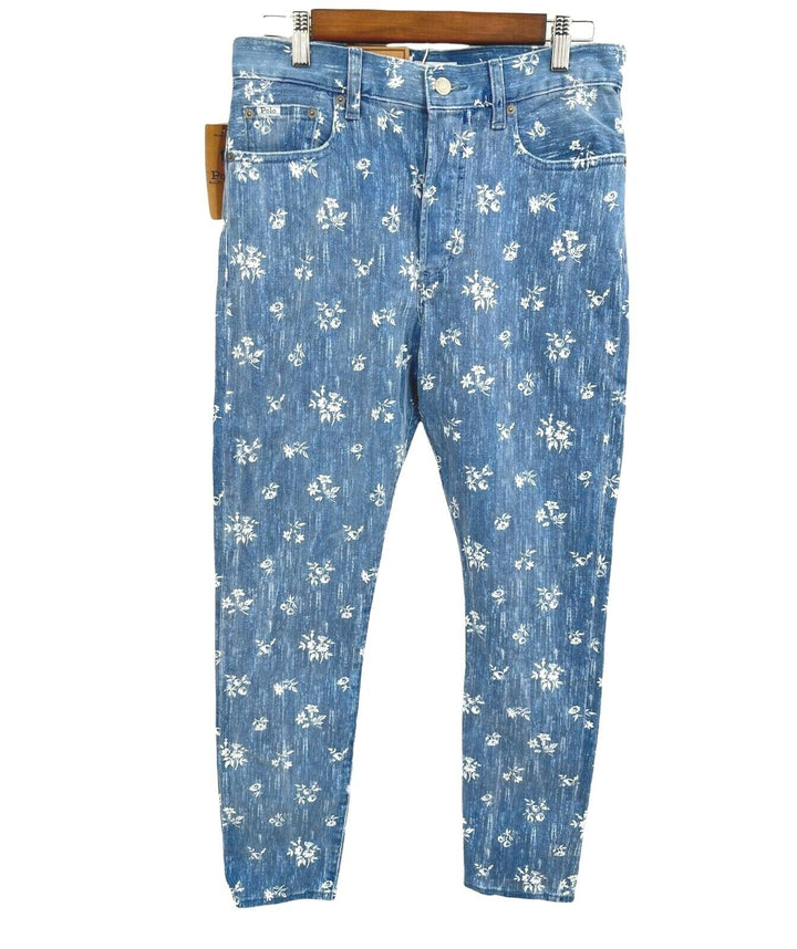 Polo Ralph Lauren Women's The Callen High Rise Slim Blue Floral Print