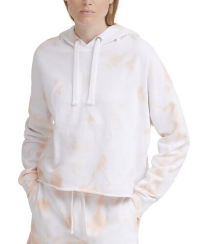 Calvin Klein Jeans Juniors Rubber Logo Tie-Dyed Hoodie Top