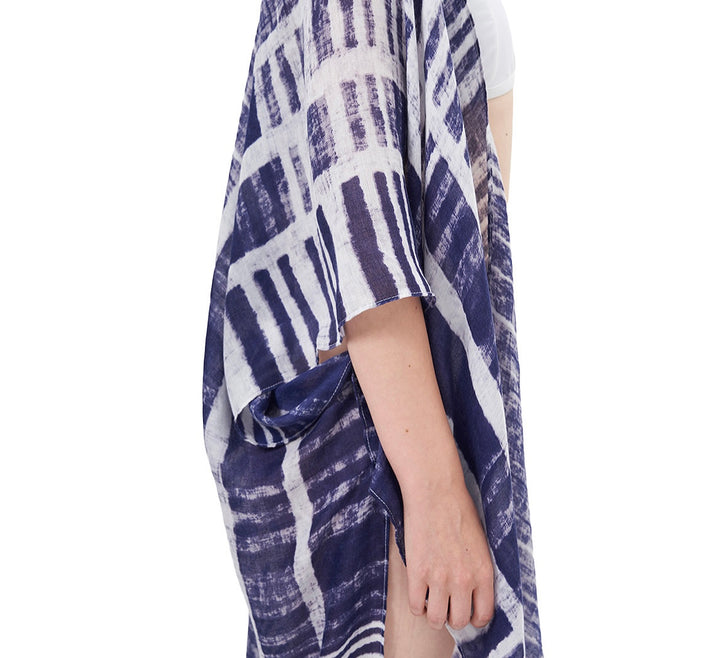 Save the Ocean Women's Woven Cover Up Lightweight Printed Blue