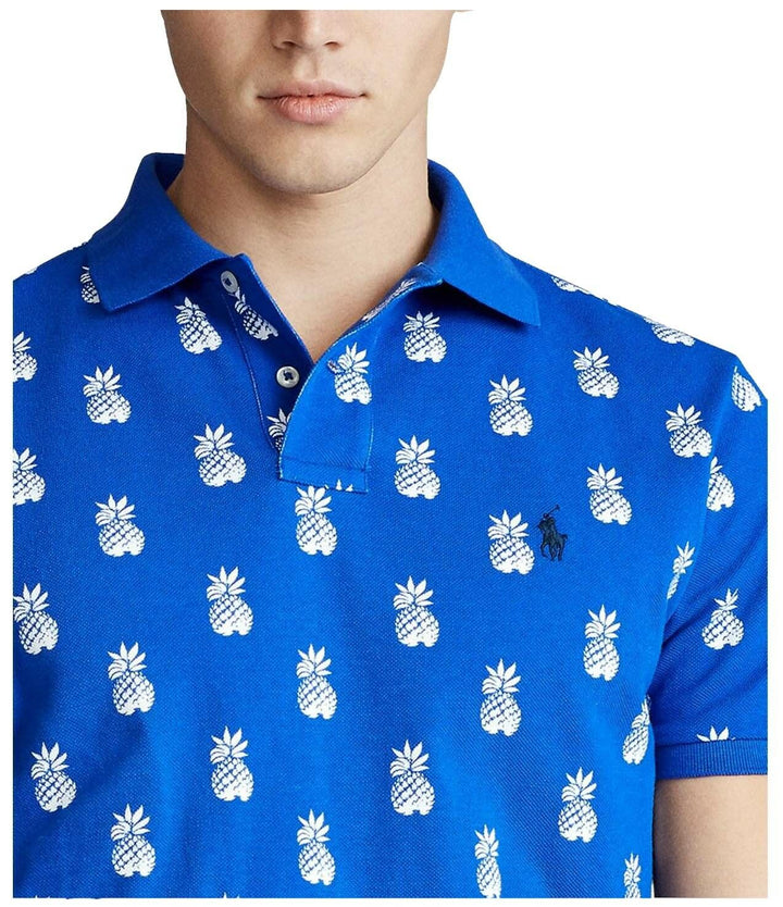 Polo Ralph Lauren Men's Pineapple Print Custom Slim Fit Mesh Shirt