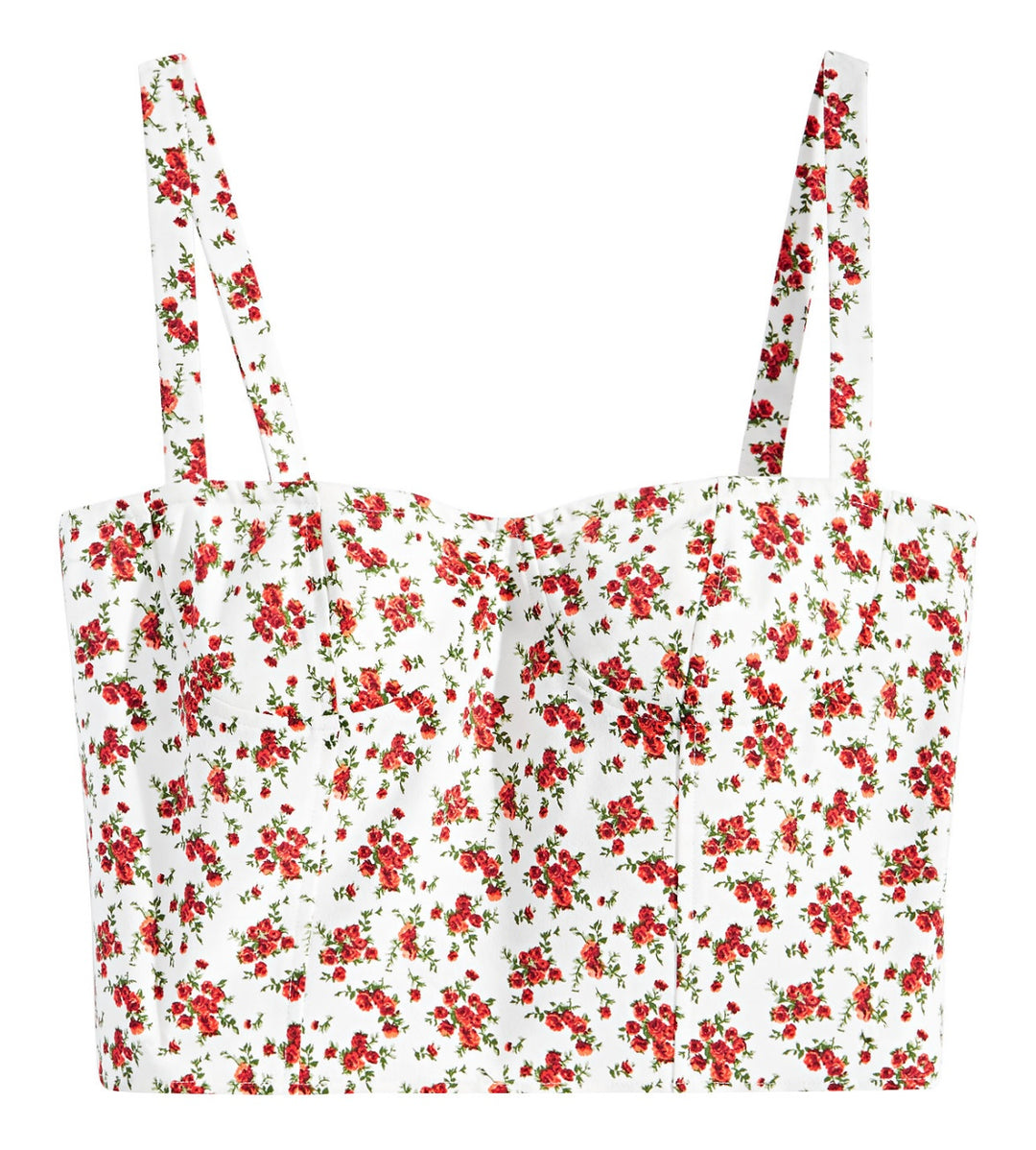 Danielle Bernstein Women's Sleeveless Cropped Top White Floral