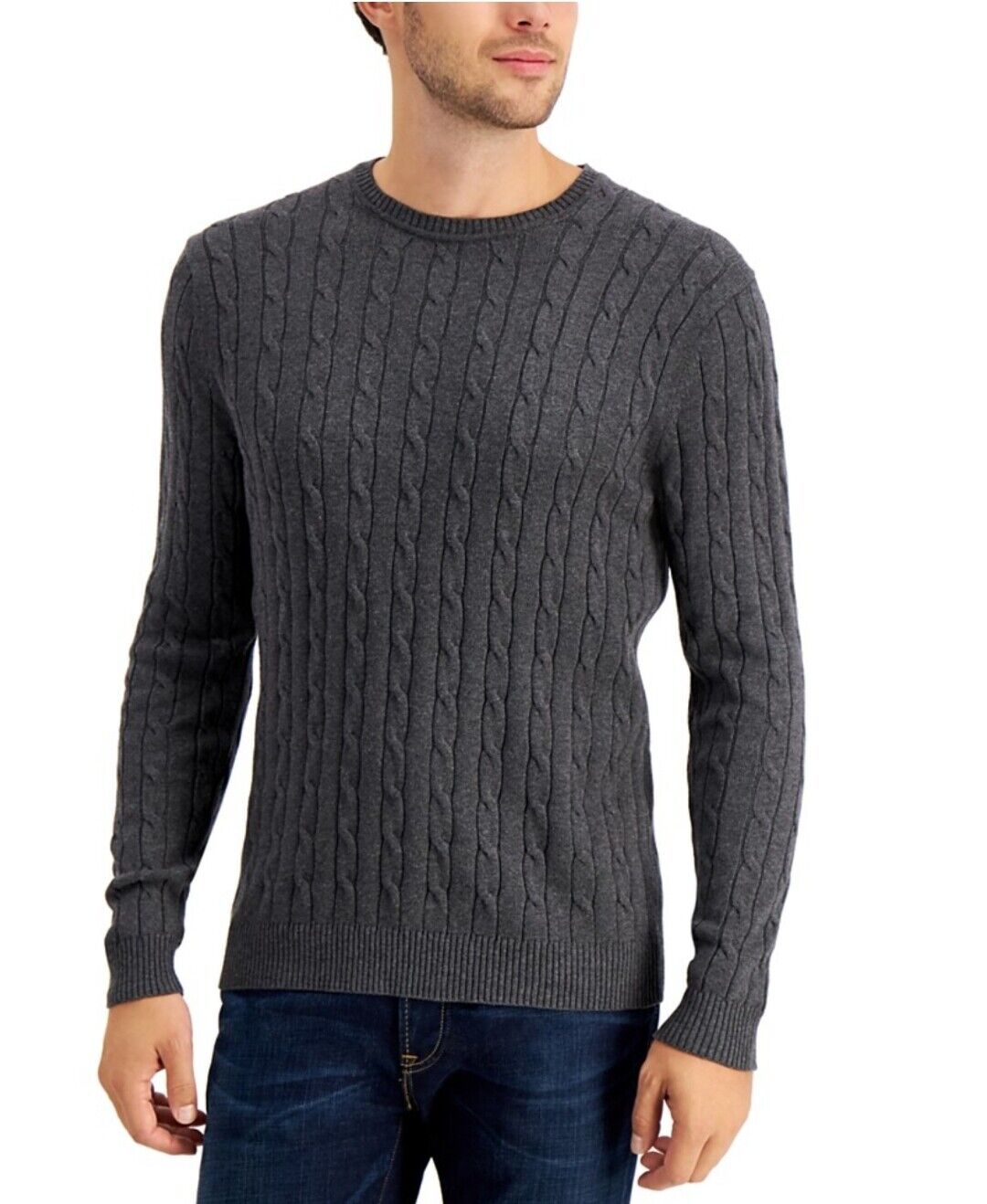 Men's Cable-Knit Cotton Sweater
