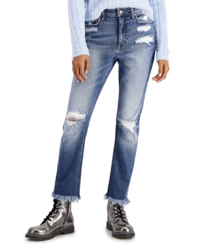 Juniors' Ripped Straight Jeans