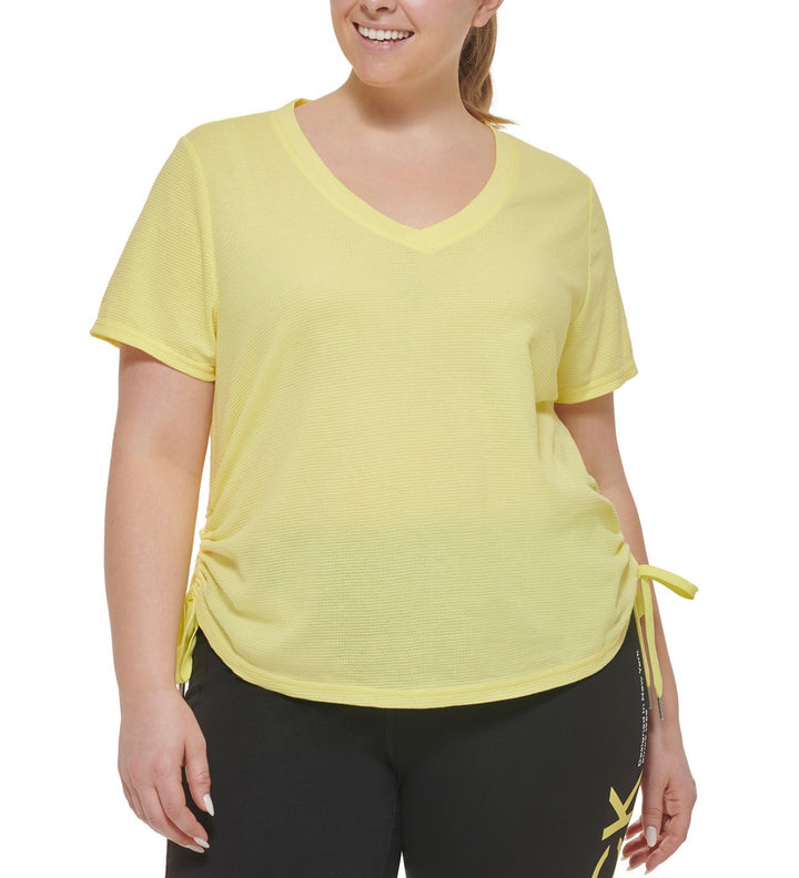 Calvin Klein Performance Women's Textured Side Ruched T-Shirt Plus Size 3X