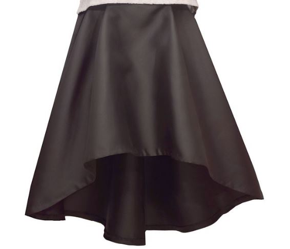 Bonnie Jean Big Girls Lace to Taffeta Skirt Black Zip