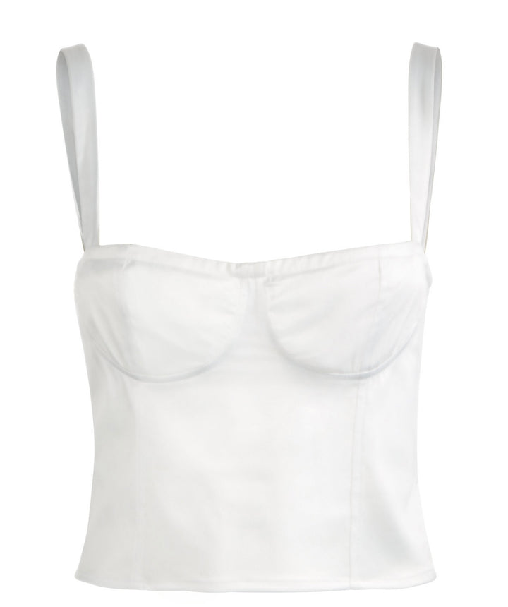 Danielle Bernstein Women's Sleeveless Cropped Top White