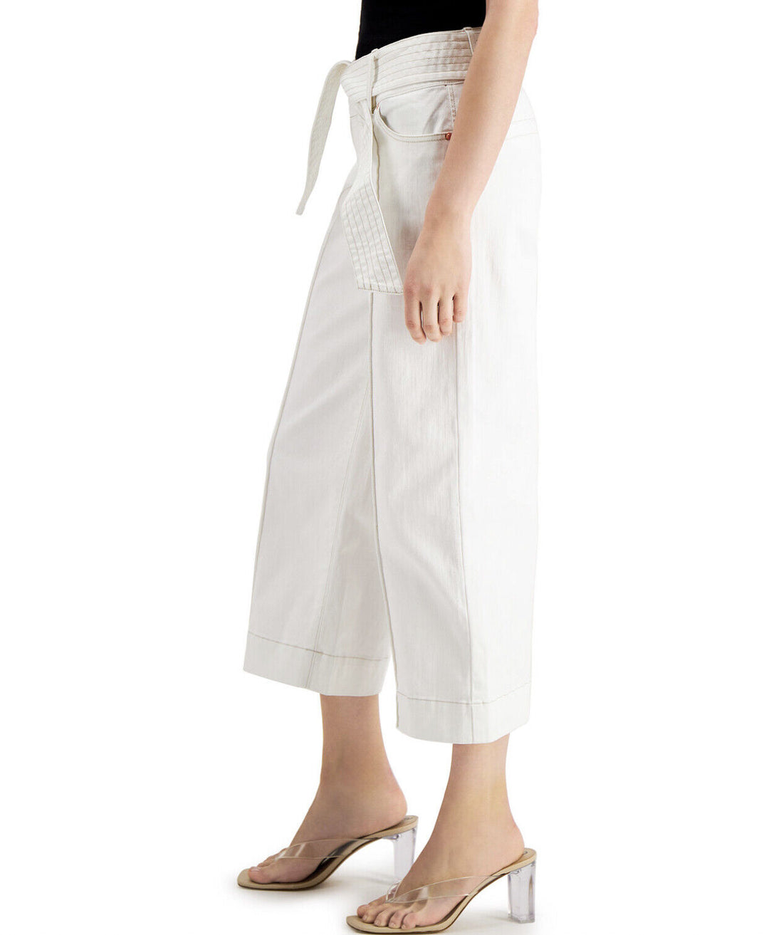 Women's Tie-Waist Culotte Cropped Pants