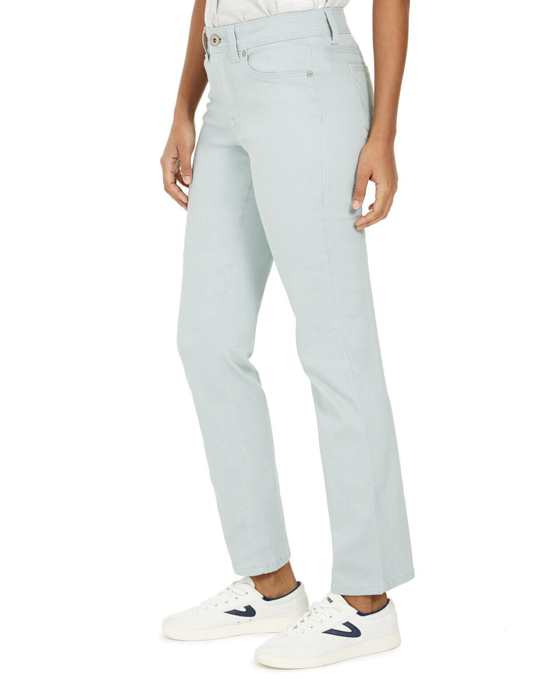 Women's Tummy Control Straight Leg Jeans Frost Blue High Rise