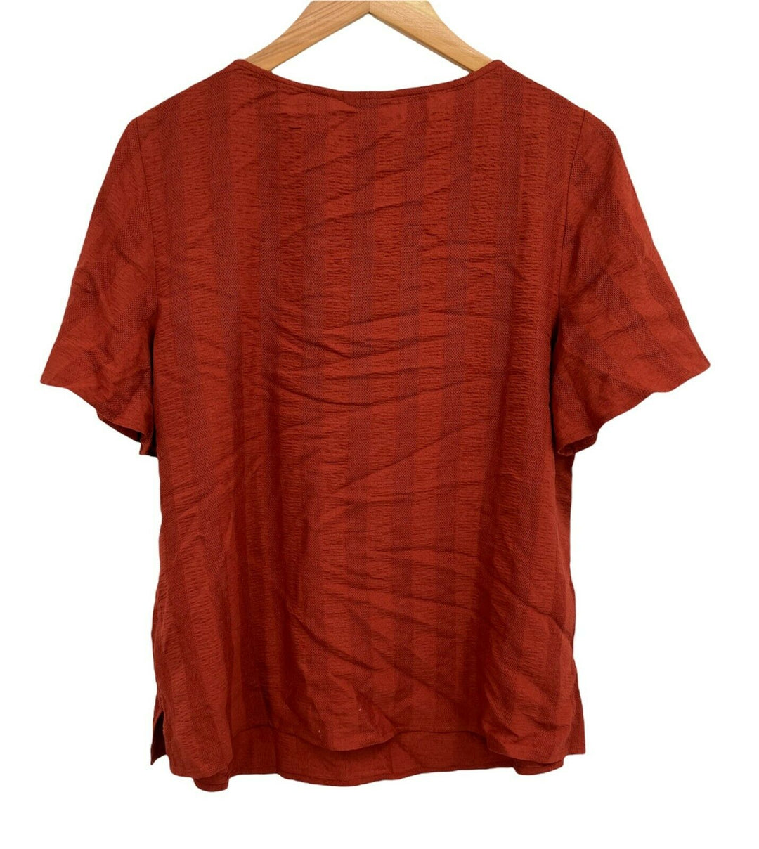 JM Collection Women's Blouse Top Short Sleeve Fireside Tropic Size L