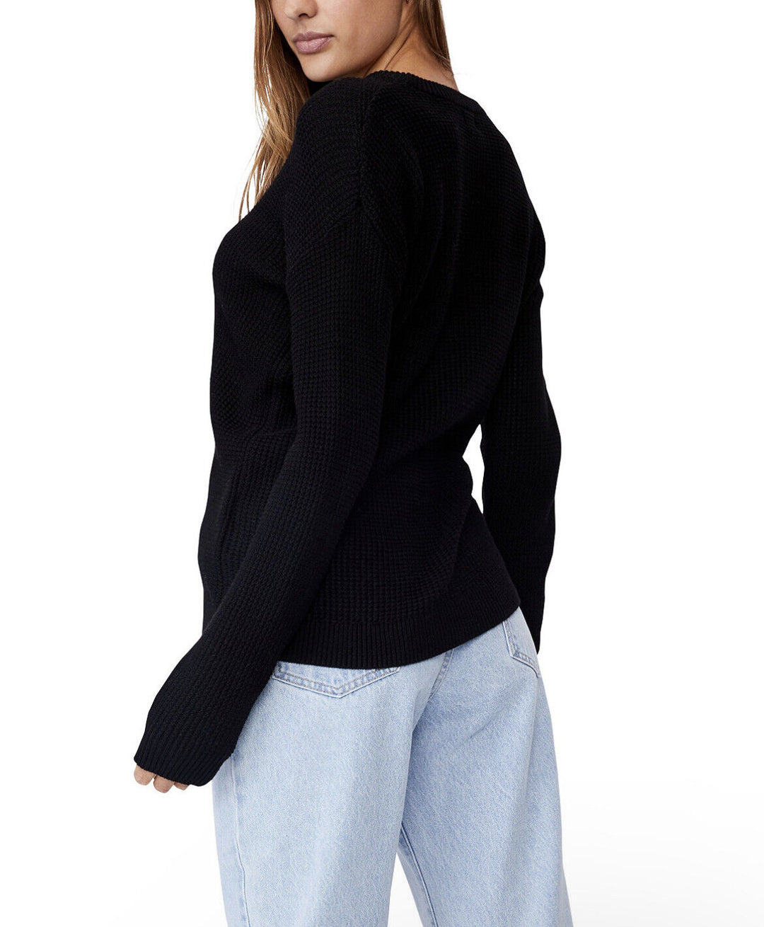 Women's Crew Neck Long Sleeve Cotton Pullover Top