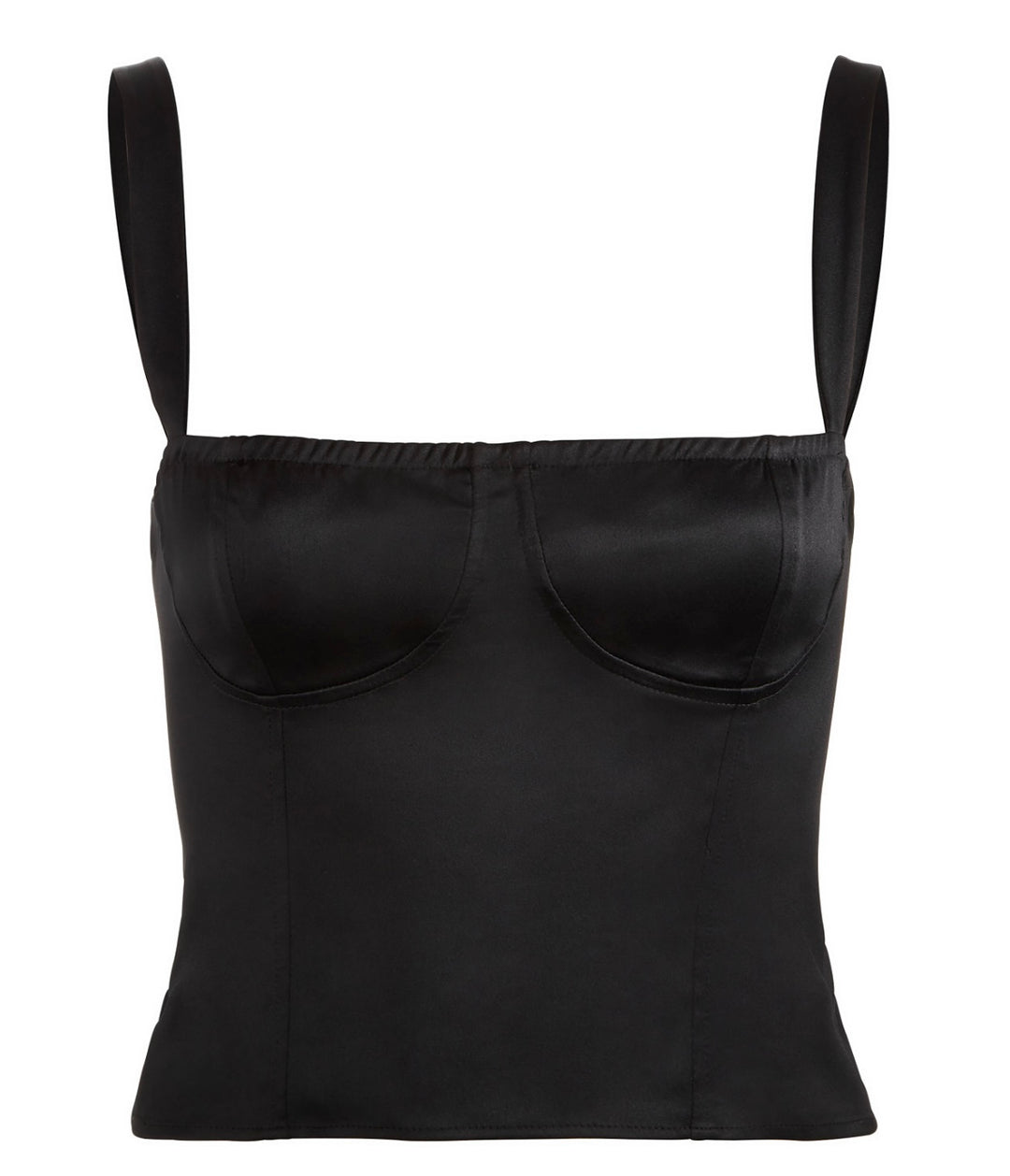 Danielle Bernstein Women's Sleeveless Square Neck Crop Top Black