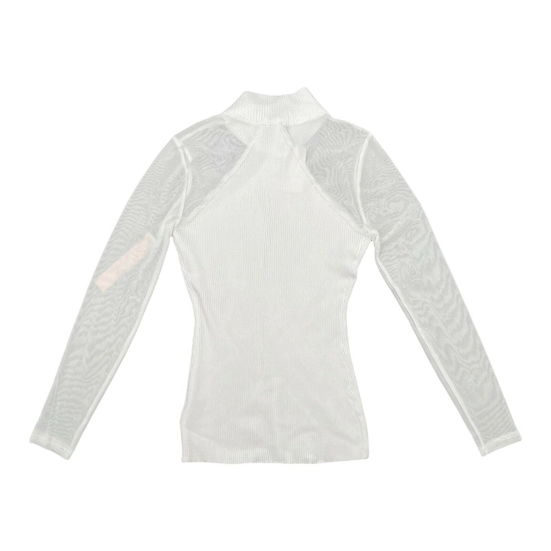 Juniors Long Sleeve Sweater Ivory Mock Neck Top