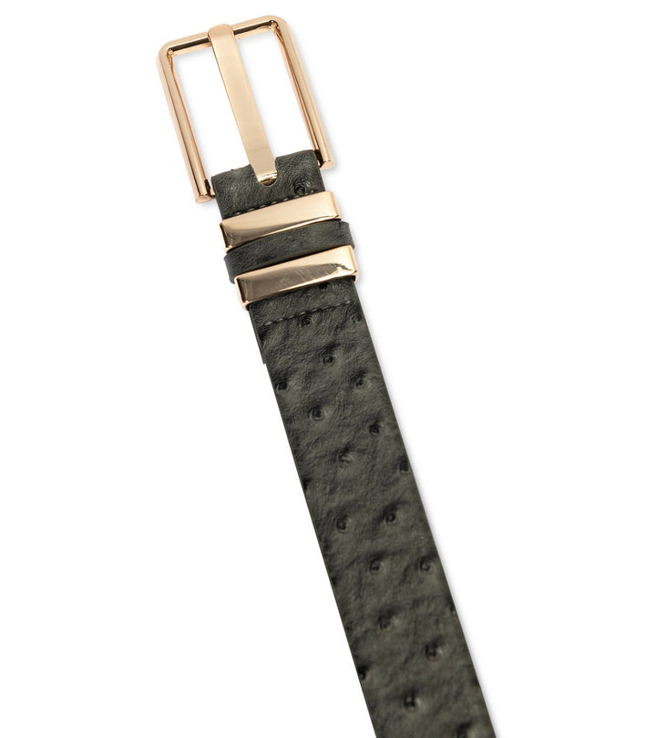 Giani Bernini Women's Polyurethane Elongated-Buckle Belt Grey Size M