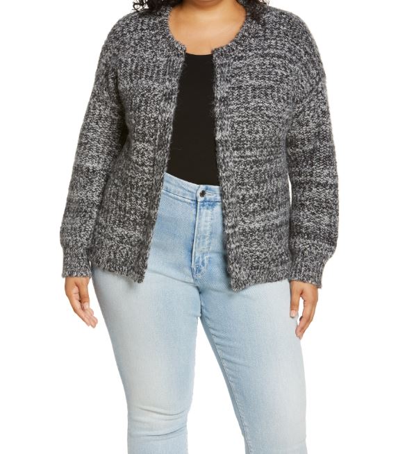 Vero Moda Women's Long Sleeve Open Saltie Cardigan Black Plus Size 1X