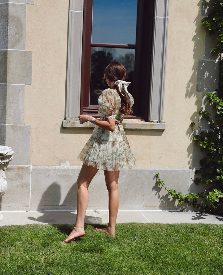 Danielle Bernstein Women's Floral Ruffled Mini Dress Size XS
