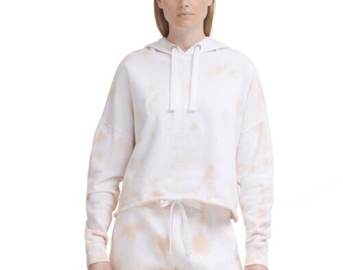 Calvin Klein Jeans Juniors Rubber Logo Tie-Dyed Hoodie Top