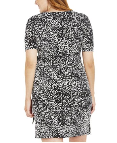 Motherhood Maternity Waist Tie Surplice Maternity Dress