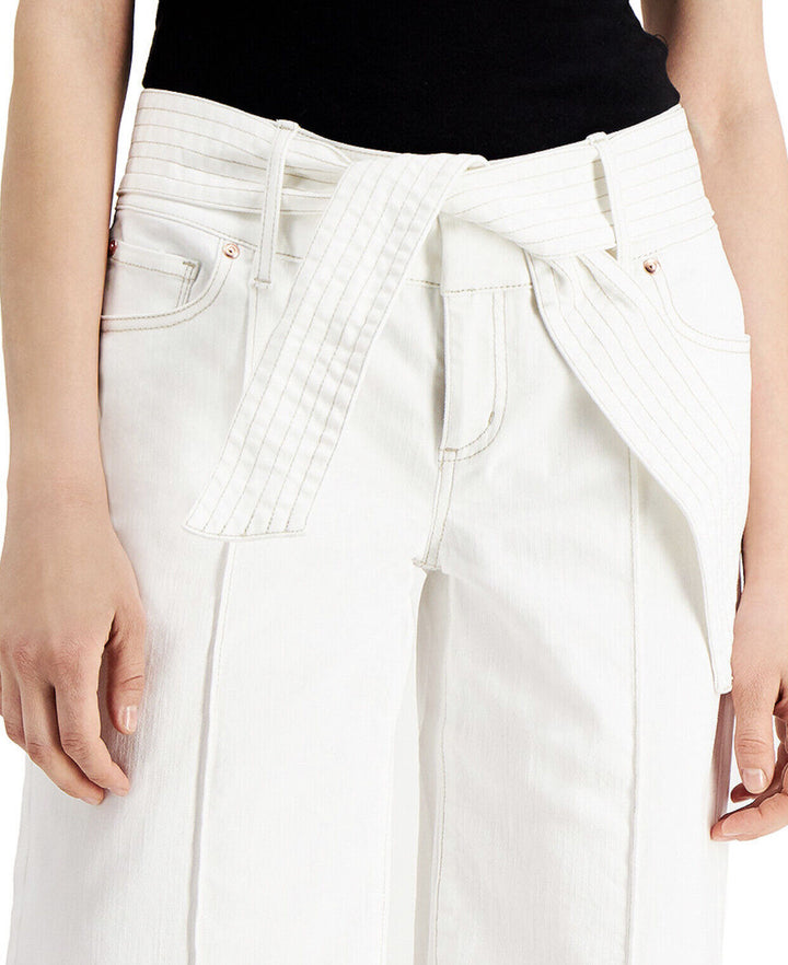 Women's Tie-Waist Culotte Cropped Pants