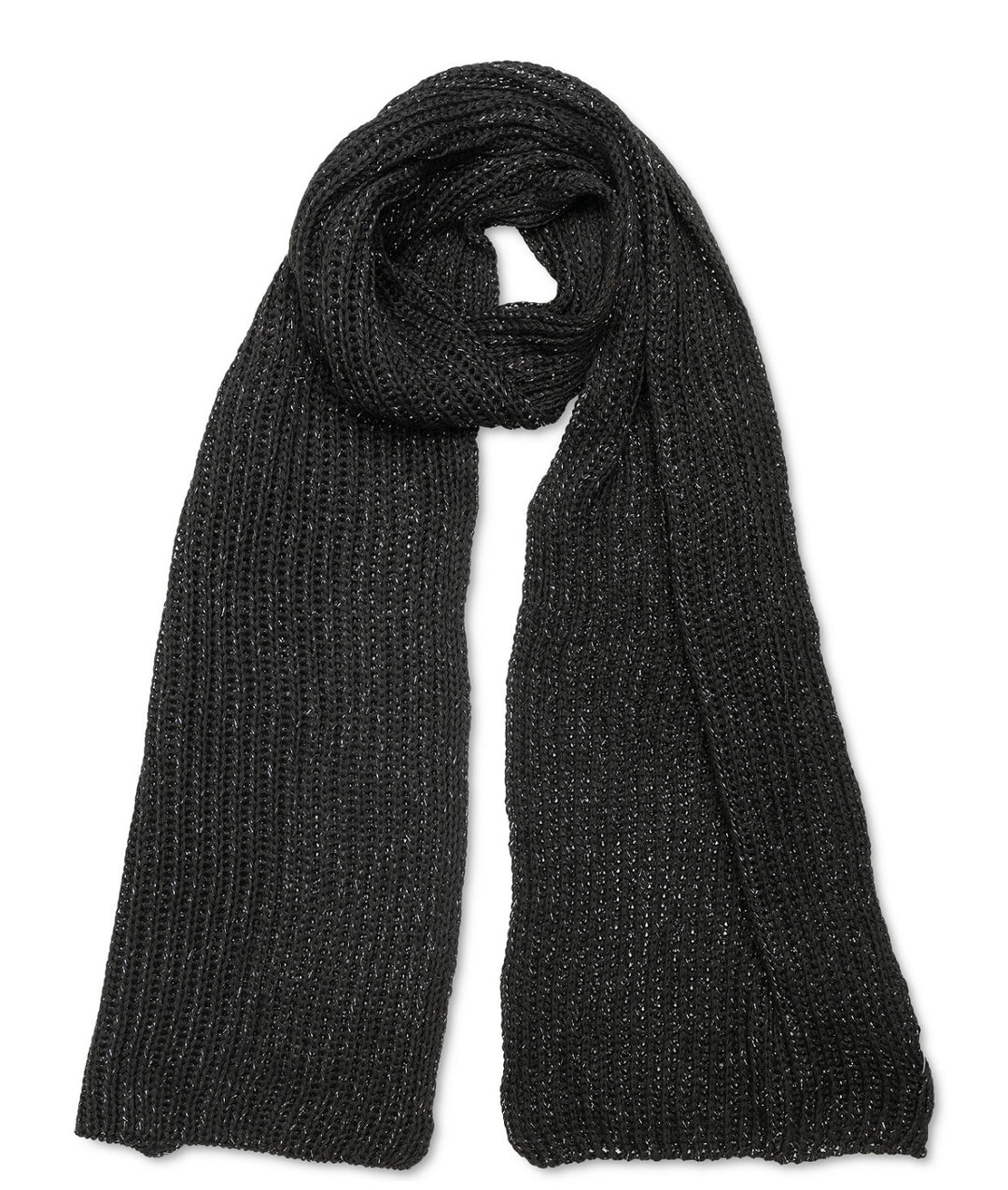 Women's Solid Ribbed Muffler Scarf