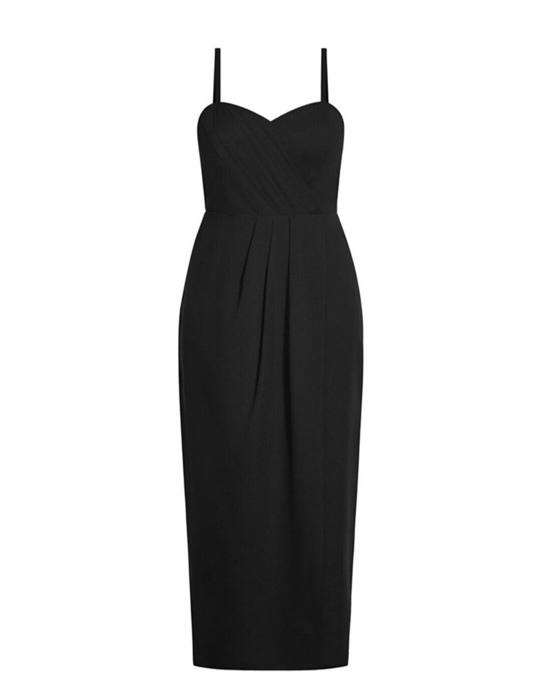 Women's Plus Sweet Drape Maxi Dress Black Sweetheart Neckline