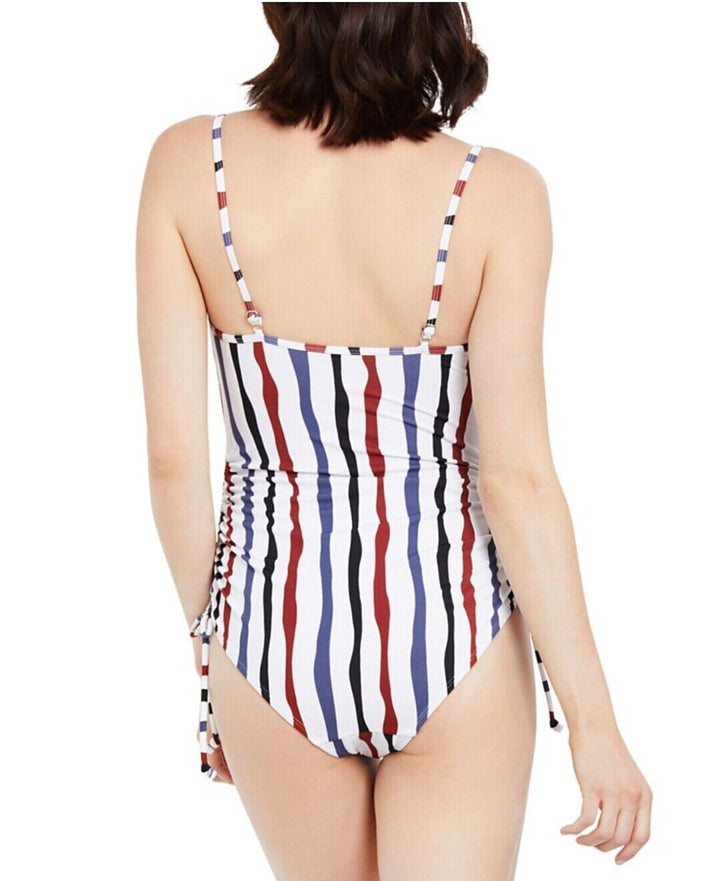 Motherhood Maternity Women's Beach Bump One-Piece Swimsuit Stripped