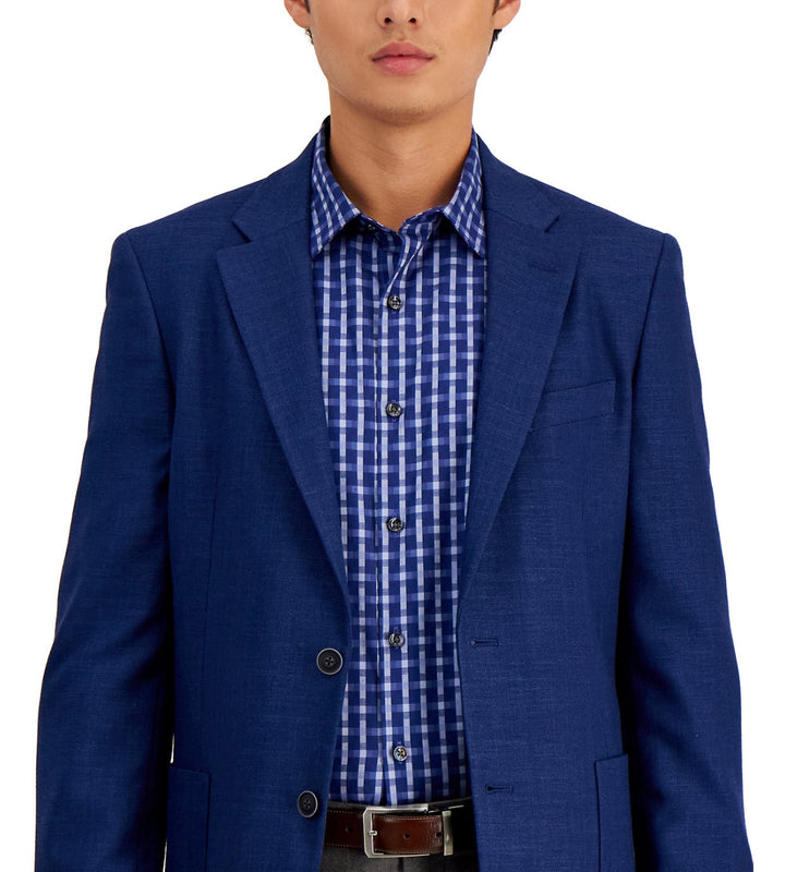 Nautica Men's Modern-Fit Active Stretch Solid Sport Coat Jensen Blue Size 38S