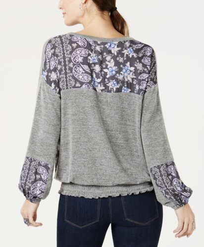 Women's Bubble Sleeve Smocked Floral Top