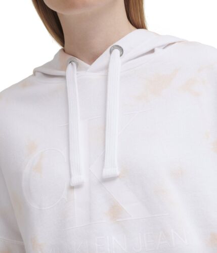 Calvin Klein Jeans Juniors Rubber Logo Tie-Dyed Hoodie Top