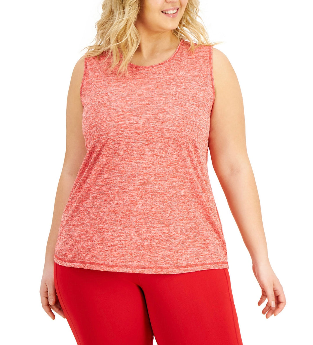 ID Ideology Women's Sleeveless Keyhole-Back Tank Top Licorice Red Plus Size