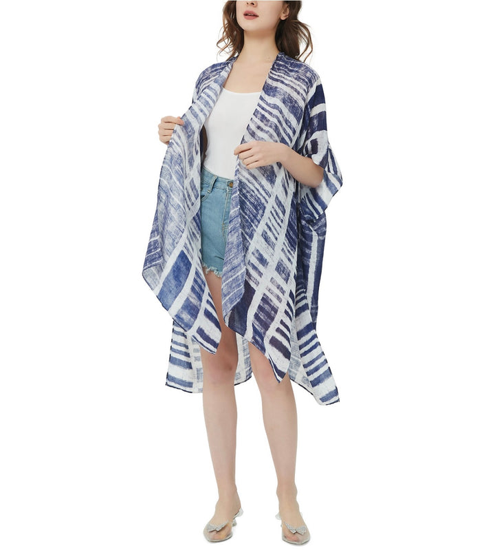 Save the Ocean Women's Woven Cover Up Lightweight Printed Blue