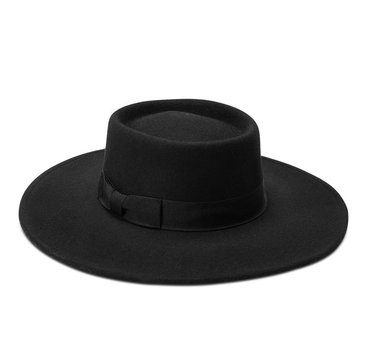 Nine West Women's Wool Felt Telescope Floppy Hat One Size Black-Pecan