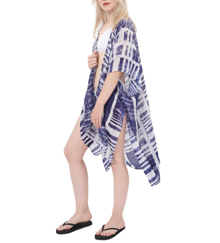Save the Ocean Women's Woven Cover Up Lightweight Printed Blue