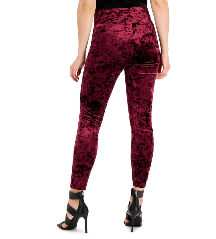 INC International Concepts Women's Velvet Leggings Black Currant Size XXXL