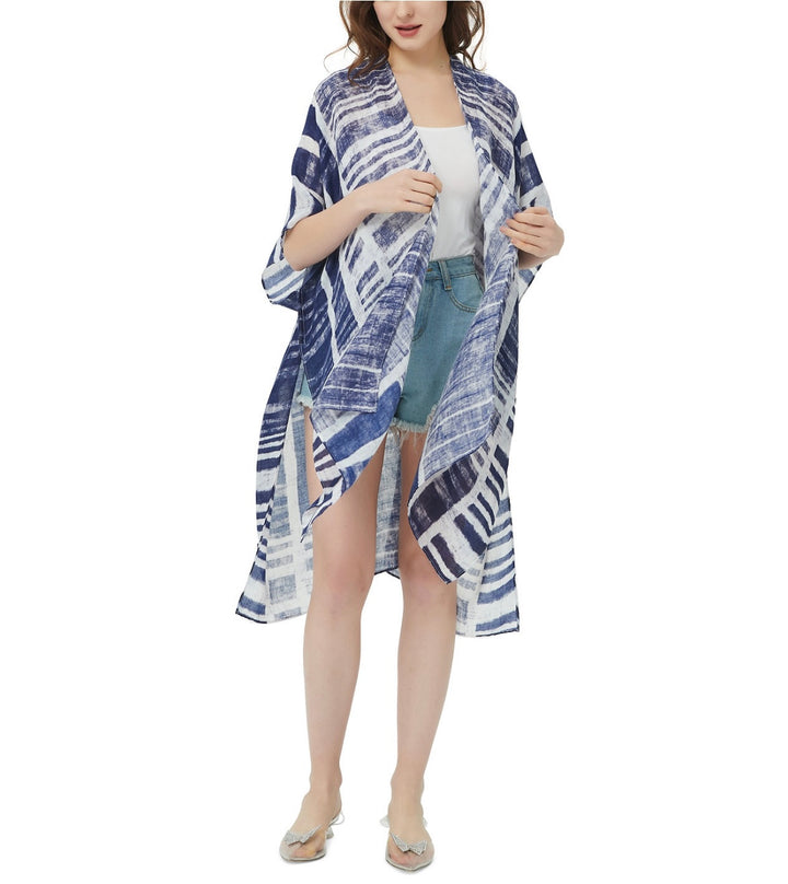 Save the Ocean Women's Woven Cover Up Lightweight Printed Blue