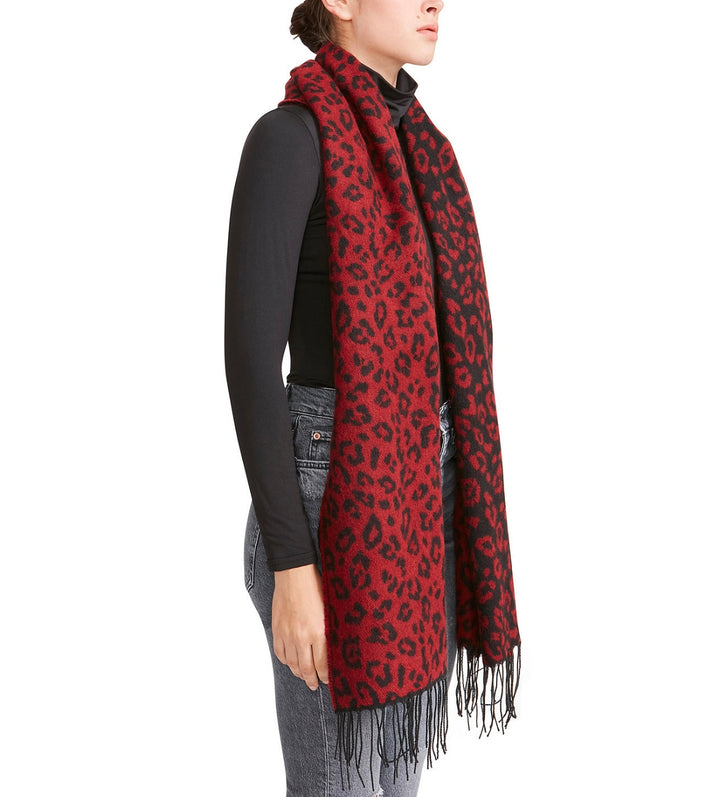 Women's Cozy Blanket Scarf with Fringe Trim