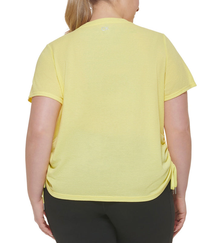 Calvin Klein Performance Women's Textured Side Ruched T-Shirt Plus Size 3X
