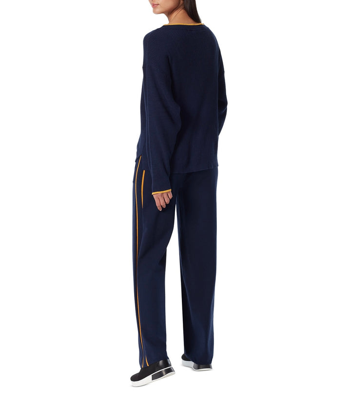 Anne Klein Denim and Sport Women's Long Sleeve Contrast Trim Sweater Size XL