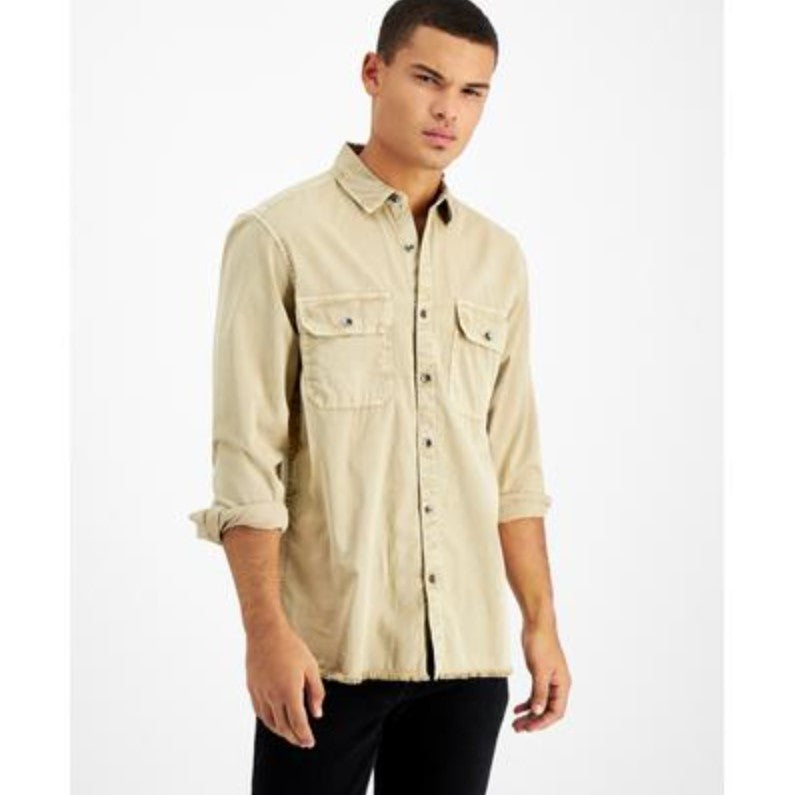 INC International Concepts Men's Twin Pocket Shirt Silver Birch Size XXL
