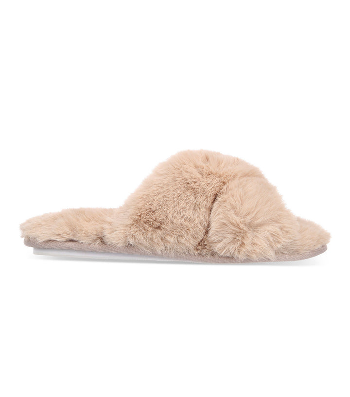 Jenni Women's Crisscross Faux Fur Slide Boxed Slippers