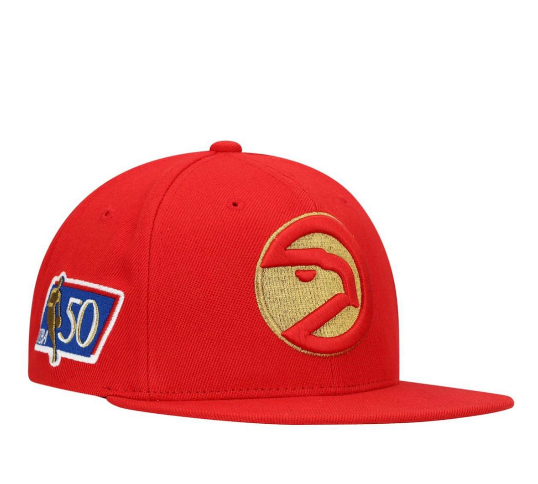 Mitchell & Ness Men's Red Atlanta Hawks Hardwood Classics 50Th Snapback Hat