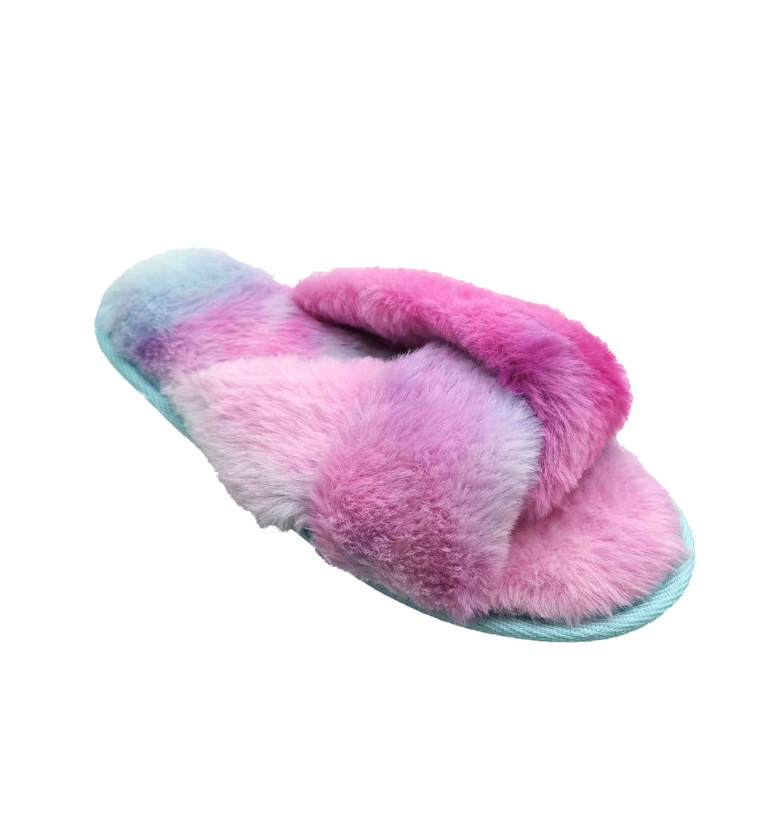 Jenni Intimates Women's Tie Dye Crossband Slippers Multi