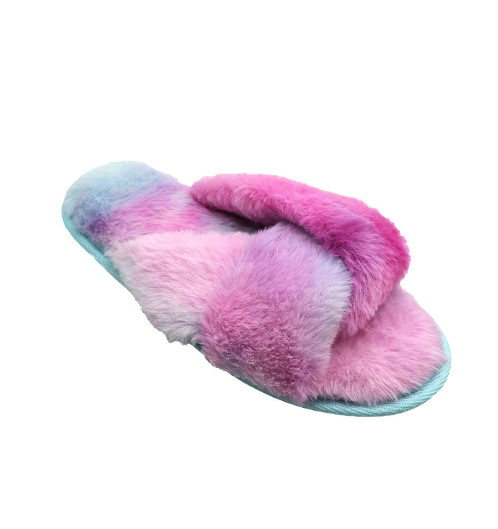 Jenni Intimates Women's Tie Dye Crossband Slippers Multi