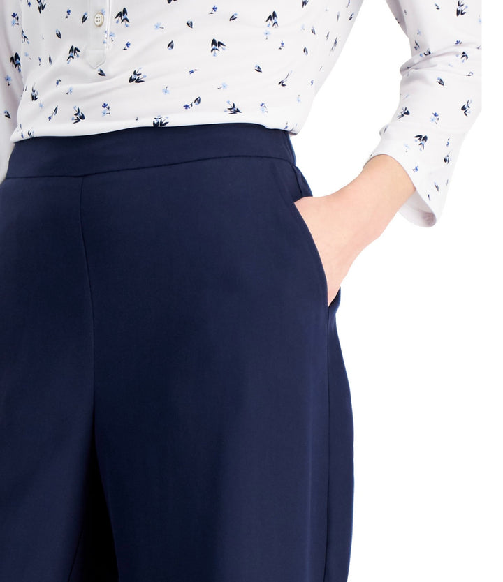 Charter Club Women's Cropped Wide-Leg Pants Intrepid Blue Size XXL