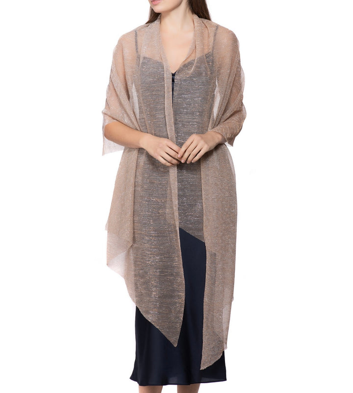 Inc International Concepts Women's Pleated Metallic Wrap Scarf