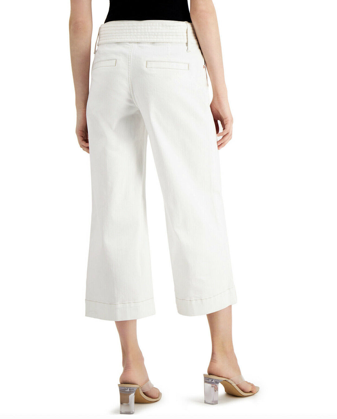 Women's Tie-Waist Culotte Cropped Pants