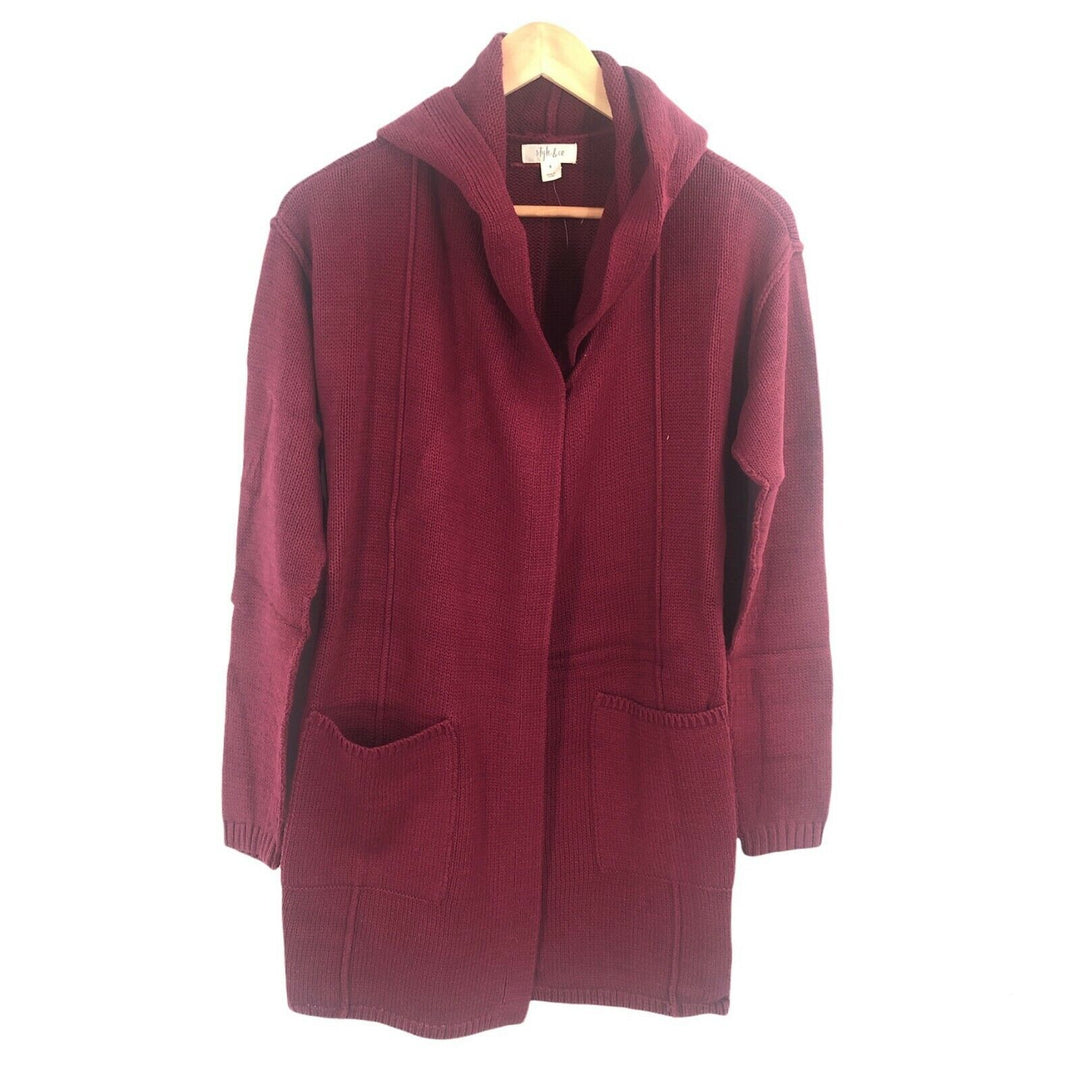 Women's Cardigan Long Sleeve Cap Pockets Top